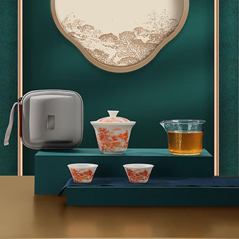 Chaxun Unglazed Mutton Fat Jade Porcelain Tea Set