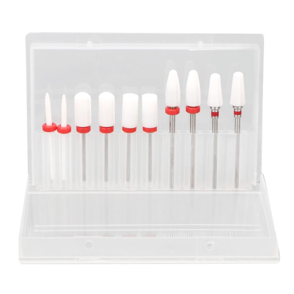 10pcs Ceramic Nail Art Drill Bits Set Suitable For Professionals & Beginners