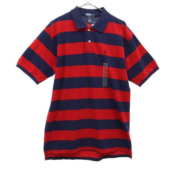 unused Polo by Ralph Lauren border Short sleeve Polo shirt XL Fawn Men's Used