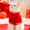 Cat Clothes New Year's Festive Wool Grain Embroidered Two-legged Fleece Coat Into Kitten New Year's Greetings Dog Pet Clothing