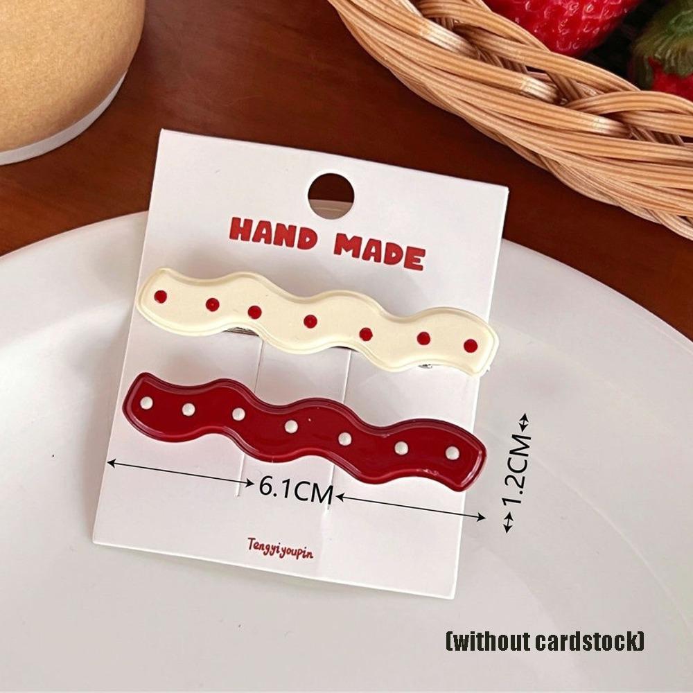 

Polka Dot Hair Barrettes Red Retro Bowknot Hairpin New BB Clip for Women Girls 4
