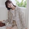 Women's Artistic Spring Plaid Shirt: Long Sleeve, Loose Fit, College Style, Age-Reducing, 2026 New Arrival