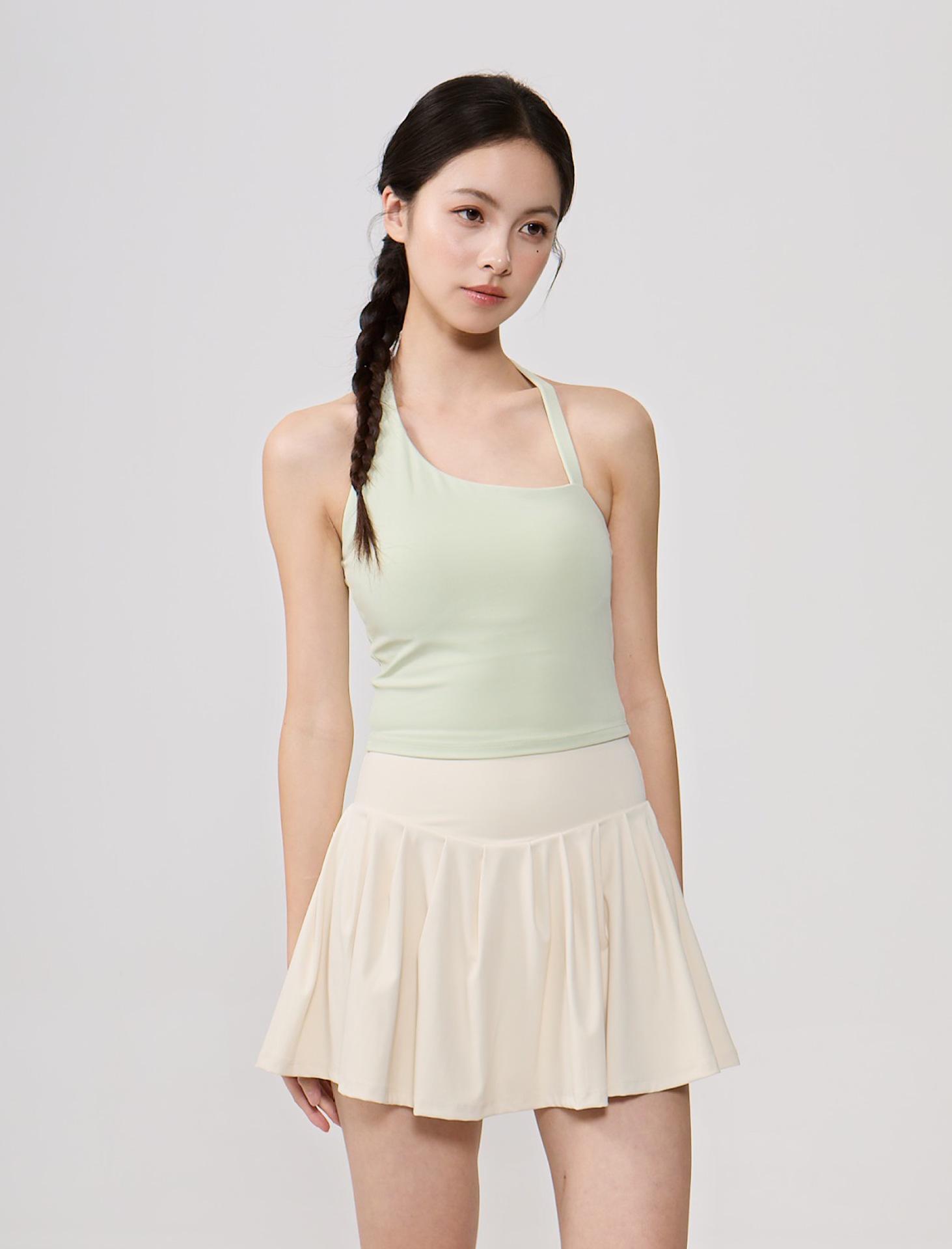 Асимметричный спортивный топ-майка на бретельке с поддерживающим встроенным бюстгальтером для йоги и пилатеса Extra Large