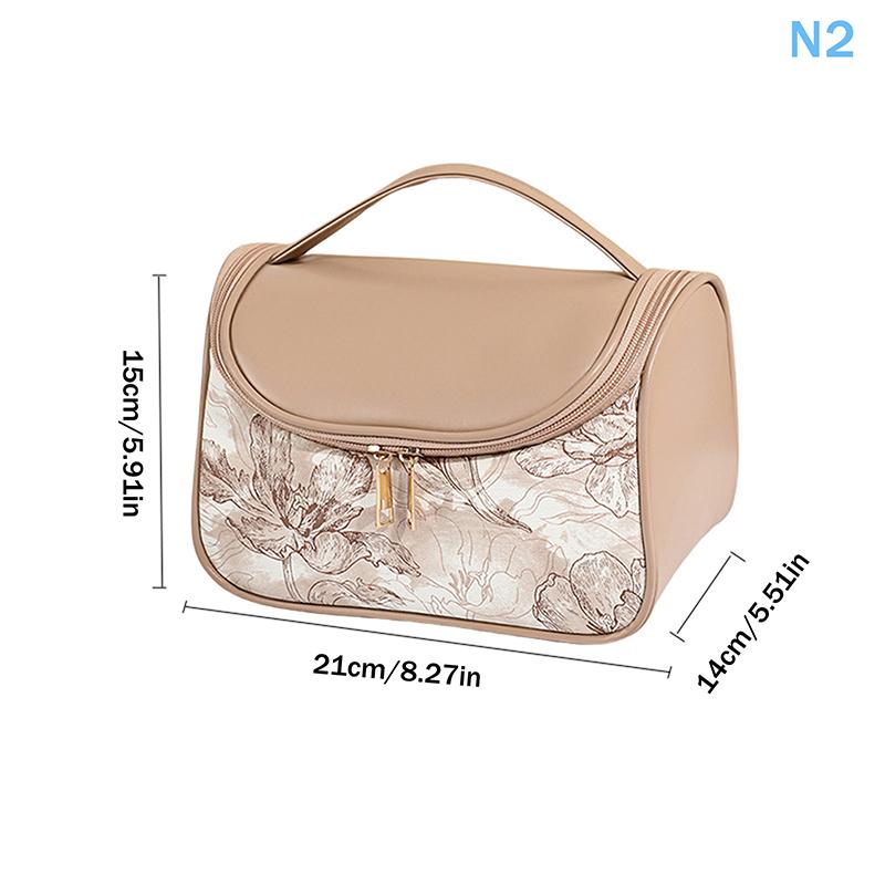 Floral Print Transparent Toiletry Bag 3-Pack Large-Capacity Handheld Makeup Storage Pouch for Women Travel