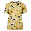 Summer Round Neck Shiba Inu 3D Print Top Doge Fan Streetwear Fashionable Casual Short Sleeved Men's T-shirts