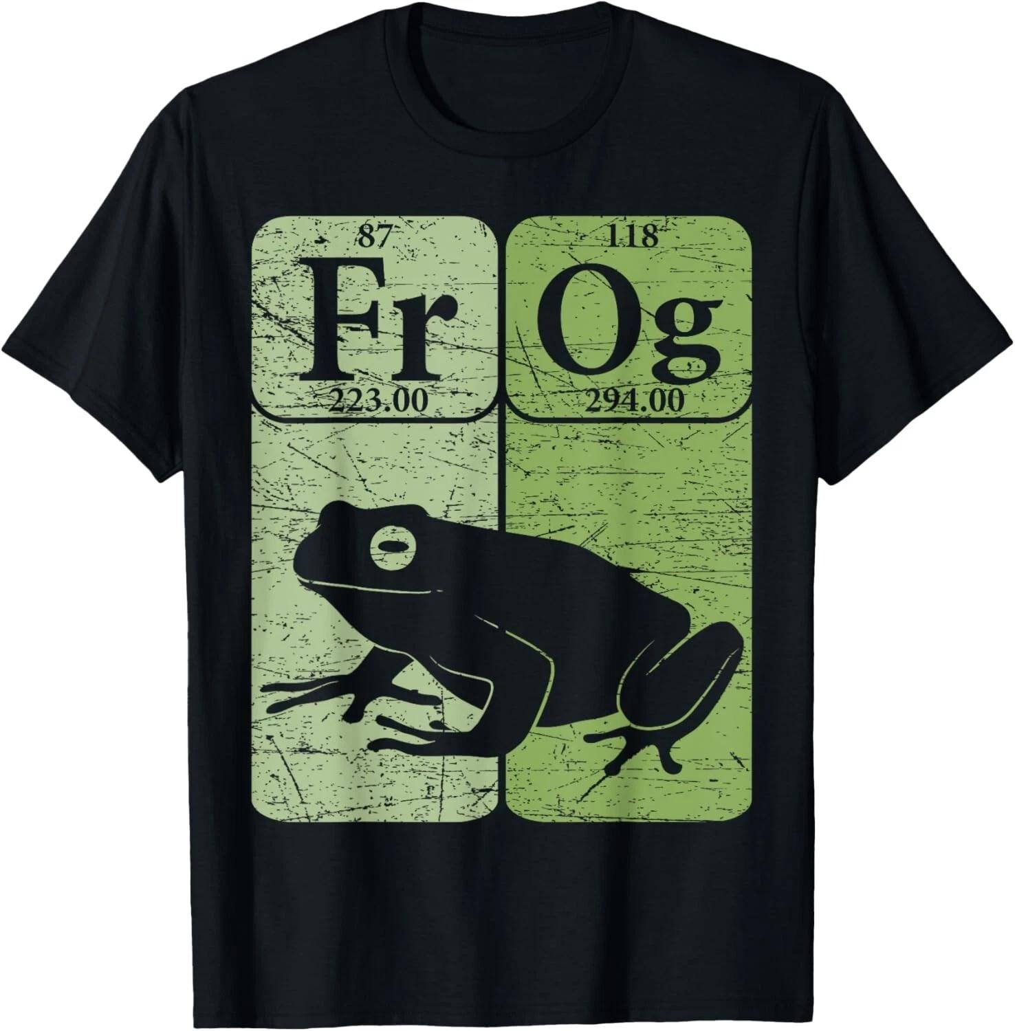 Frog Periodic Table Elements Herpetologist Frog Lover Retro Gift Unisex T-Shirt M
