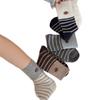 Egg Button-Down Wool Socks Mid-Season Socks Striped Thickened Warm Pile Stack Socks Winter Confinement Socks