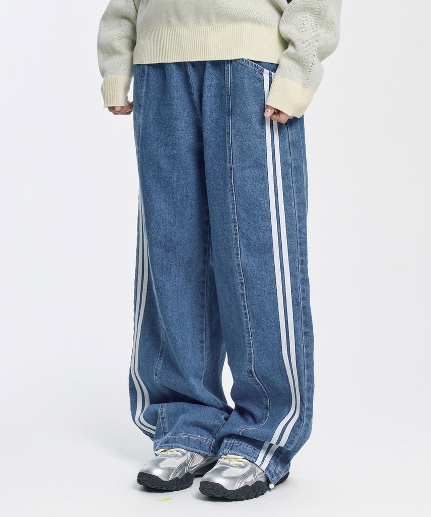 SLOW RECORD HOUSE Side Track Denim Pants_Medium Blue