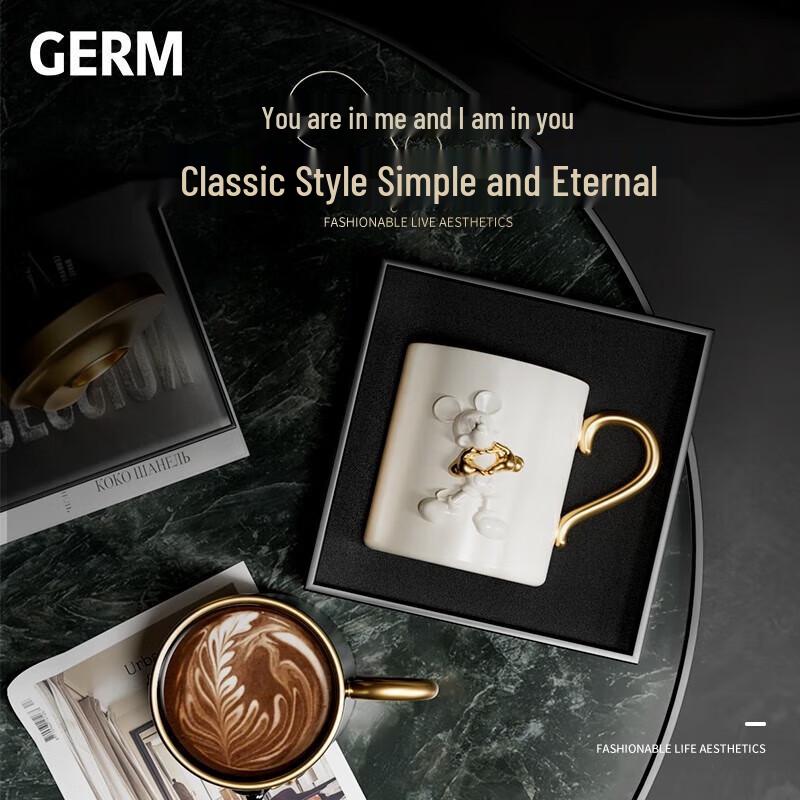Germ Mickey Series Embossed Heart Ceramic Mug