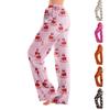 Pyjamasbukser Nattøy Fritidssnor Elastisk midje Bukser Komfortable Rette Yoga Løse Bukser