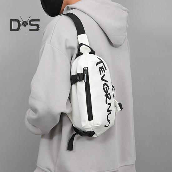 Crossbody Bag with Adjustable Belt Unisex Chest Bag Zipper Closure Large Capacity Fashionable Shoulder Bag Sports Bag
