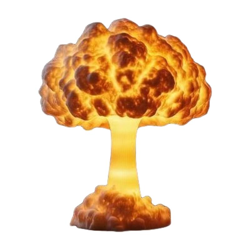 

Resins Mushroom Cloud Sculpture Table Lamp Nuclear Explode Model LED Nightlight For Modern Homes Office Desktop Ornament 1
