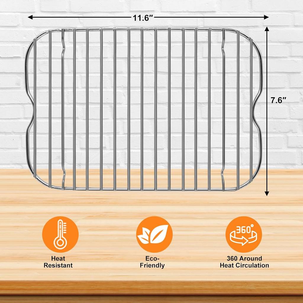 Air Fryer Replacement Parts for Ninja Foodi FG551 Smart XL Indoor Grill with Air Fry, 11.6''*7.6'' Stainless Steel Air Fryer Accessories Roasting