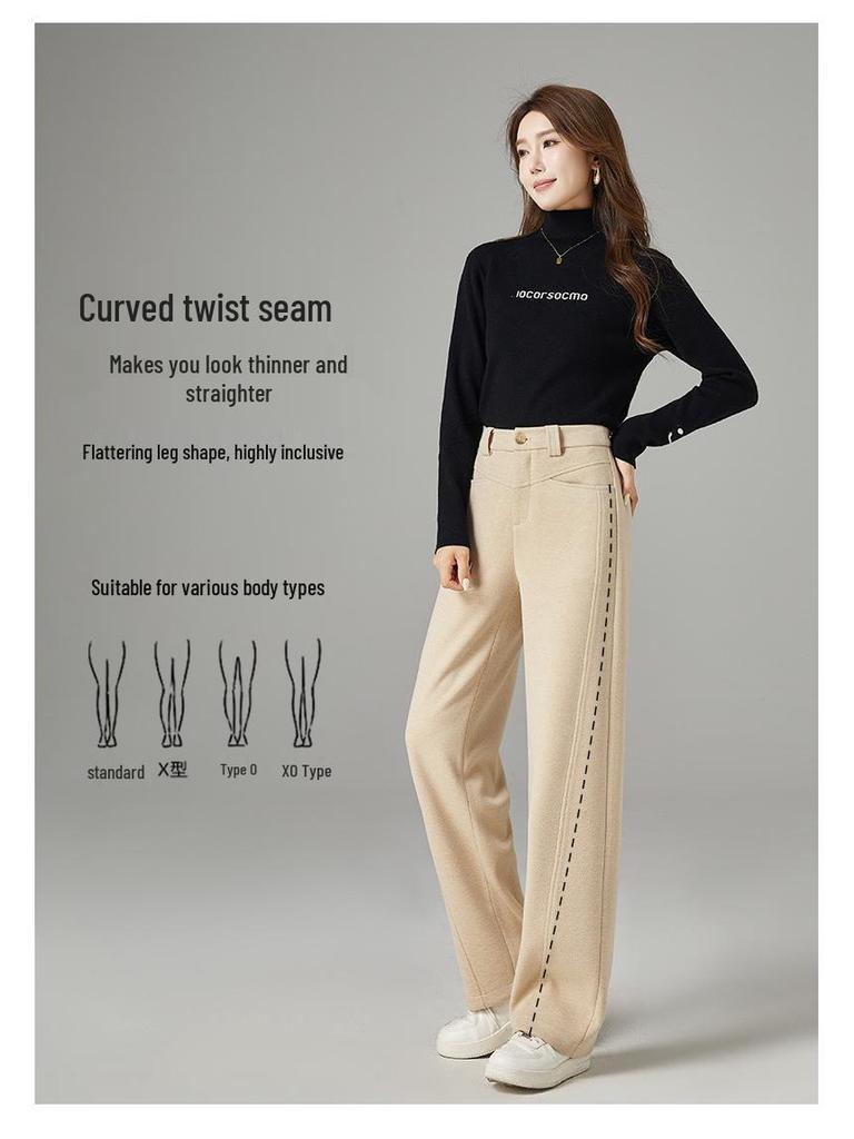 Women's 2025 Winter High-Waist Wool-Blend Slimming Pants