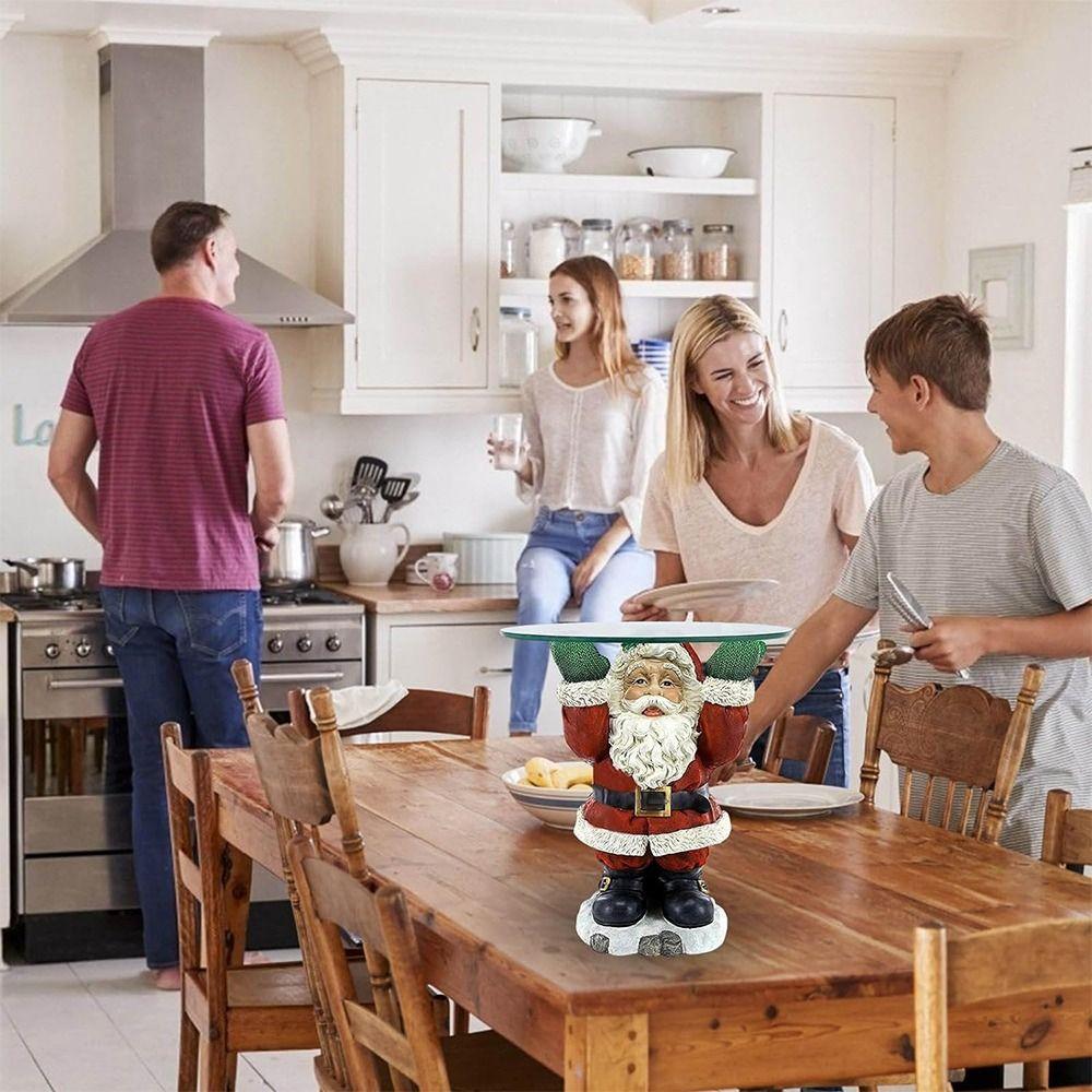 Funny Resin Santa Claus Snack Tray Rack Craft Waiter Design Dessert Divider Santa Claus Sculpture Christmas Party Decoration