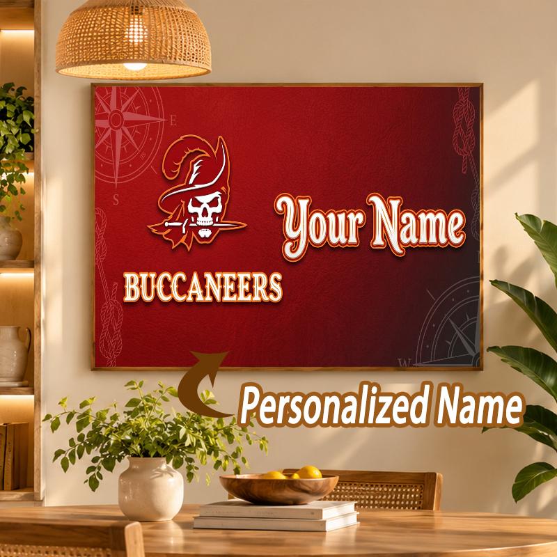 Custom Name Tampa Bay Buccaneers 5D Diamond Painting Personalized Full Drill Diamond Art Kit Gift