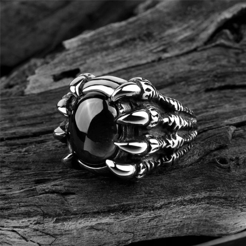 Gothic Signet Ring Dark Stone 395