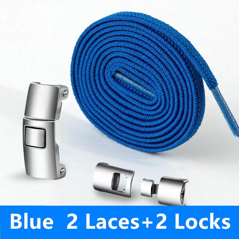 Quick Metal Press Lock Shoelaces No Tie Elastic Laces For Sneakers Kids Adults Easy Wear Durable Shoe Laces