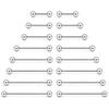 16PCS Mix Sizes Industrial Barbell Cartilage Earring Tongue Helix Nipple Barbell Surgical Steel Body Piercing Jewelry Retainer for Women Men Straight