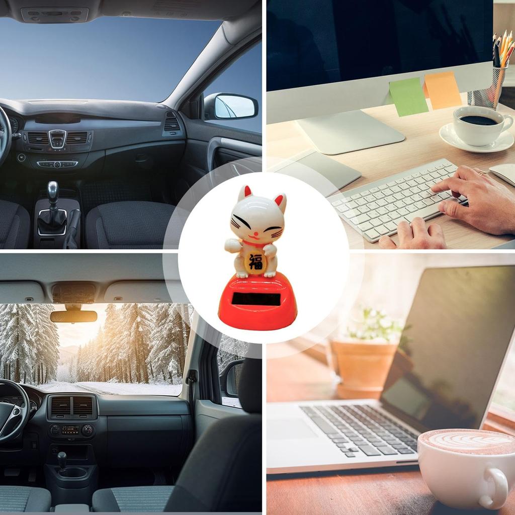 Swinging Cat Figurine Ornaments, Shaking Head Cat For Car, Dashboard Dancing Toy, Bobblehead, 1.97x3.15