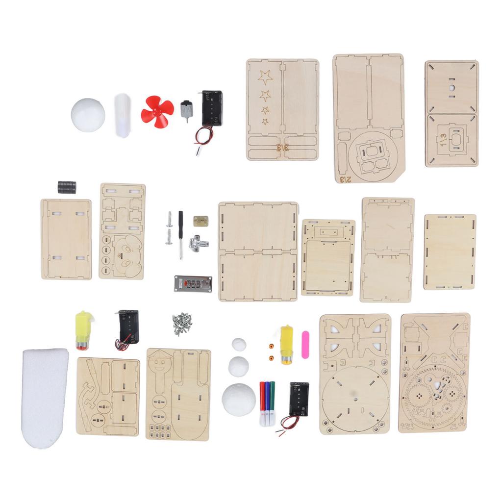 3D Wooden Puzzles for Kids 5 in 1 Model Building Kits DIY Wood Craft Assembly Project Gift Toys