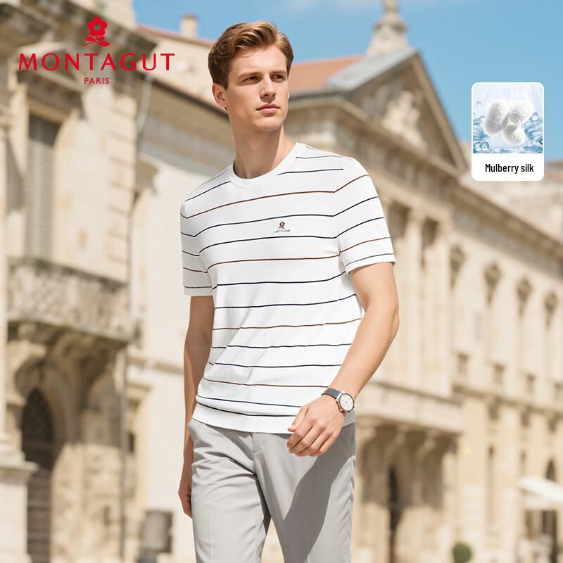 MONTAGUT Men s Silk Blend Antibacterial Short Sleeve T-Shirt 54