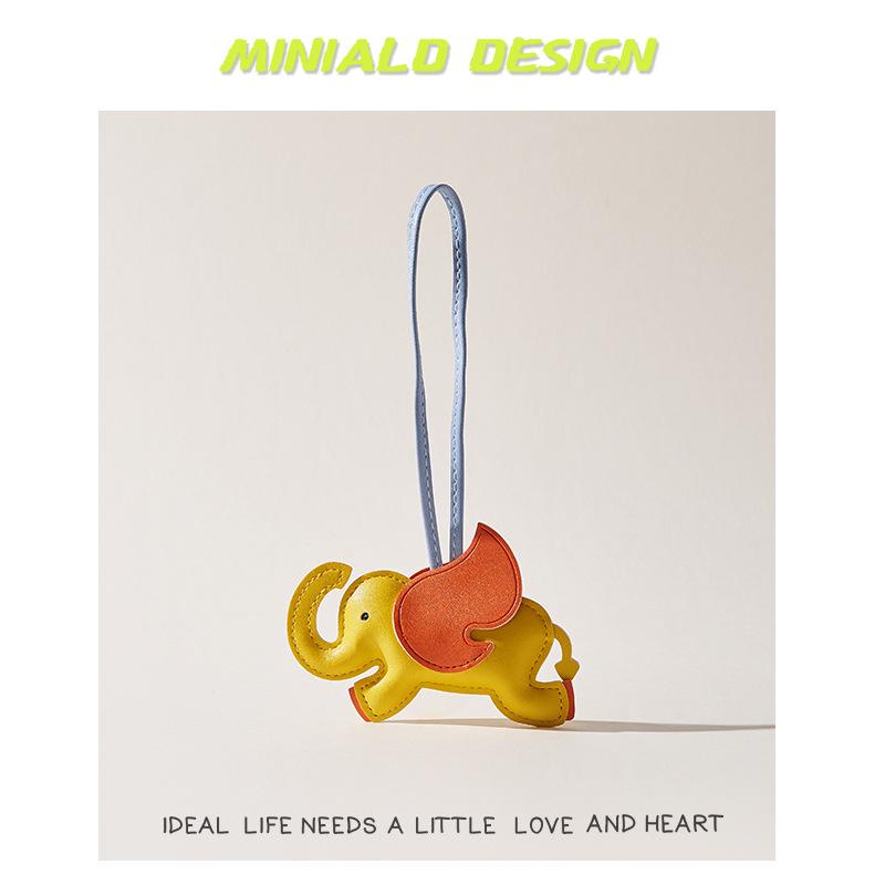 Playful Leather Dumbo Bag Charm Pendant