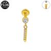 Gaibei G23 Titanium Alloy Cat Head Internal Thread Cartilage Stud Earrings