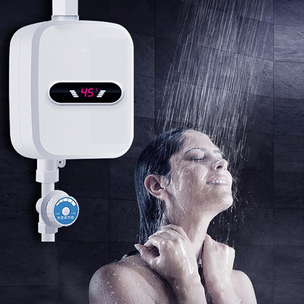 10A Electric Tankless Mini Instant Hot Water Heater Kitchen Faucet Tap Heating 3 Seconds Instant Heating LCD Display 3500W