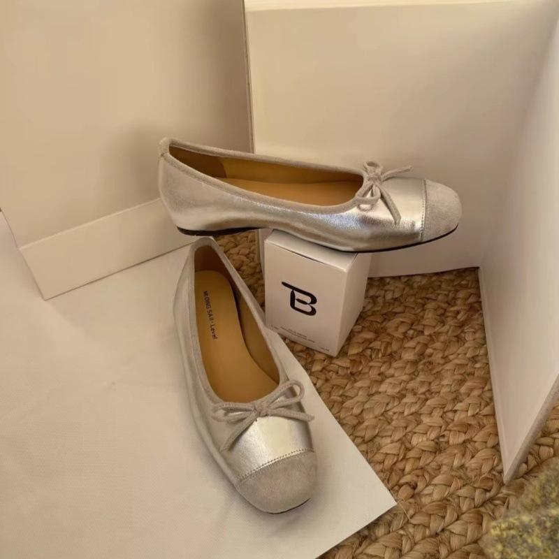 Suding's home, Xiaoxiangfeng bow increases the height of ballet shoes, evening breeze temperament soft-soled lady single shoes, new models