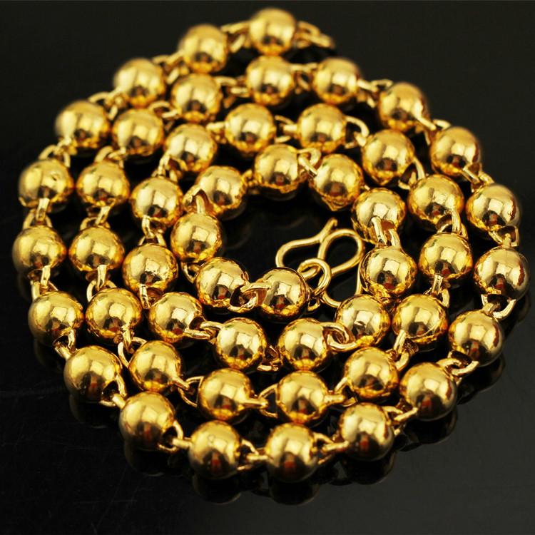 Durable Copper-Plated Gold Necklace, Sand Gold Design, Consistent Color, Masculine and Imposing, Fire-Tested for Quality.