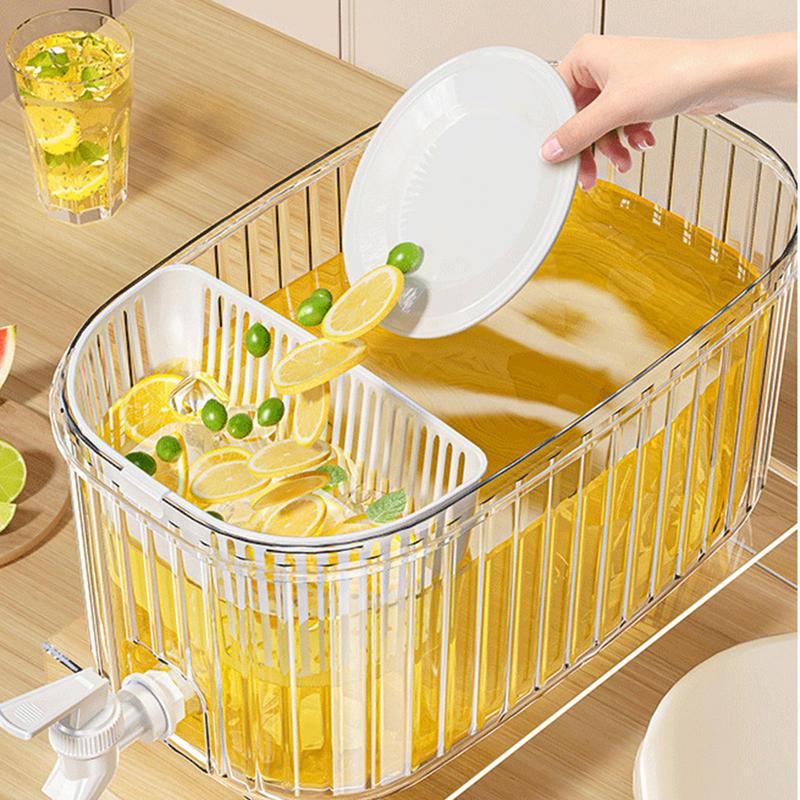 Cold Bubble Bucket With Strainer Household Fridge Bucket Teas and Juices Cooler Maker for Juices Water Coffee Fruit Tea