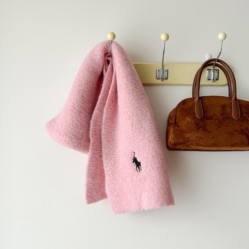 Luxurious Korean Style Cashmere Blend Scarf with Embroidery - Winter Warmth for Women