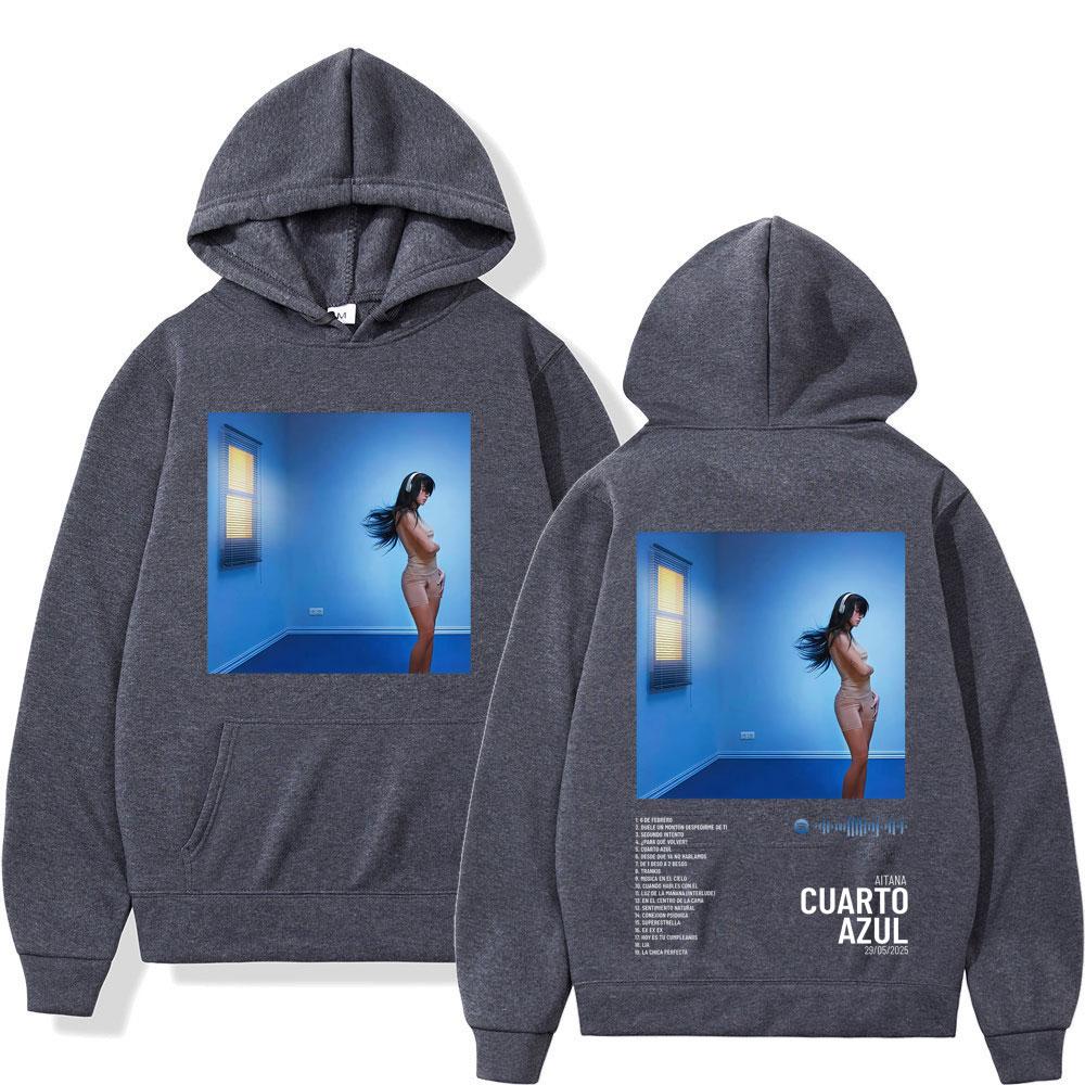 Aitana Cuarto Azul Album 2025 Graphic Print  Hoodies Men Women Oversized Loose Tracksuit Long Sleeves Fleece Aesthetics Pullover