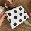 Large Capacity Canvas Polka Dot Cosmetic Bag Portable Small Item Bag Travel Organizer Bag  Woman
