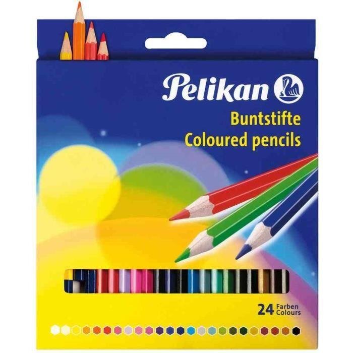 Crayons De Couleur - Pelikan - BS24LN - Étui De 24 - Mine 3,0 Mm - Mixte