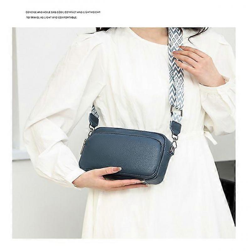 Women's Mobile Phone Shoulder Bag Genuine Leather Crossbody Bag Ladies Cell Phone Bag for Hanging, Shoulder Bag Ladies Small Modern Bag with Wide Shou