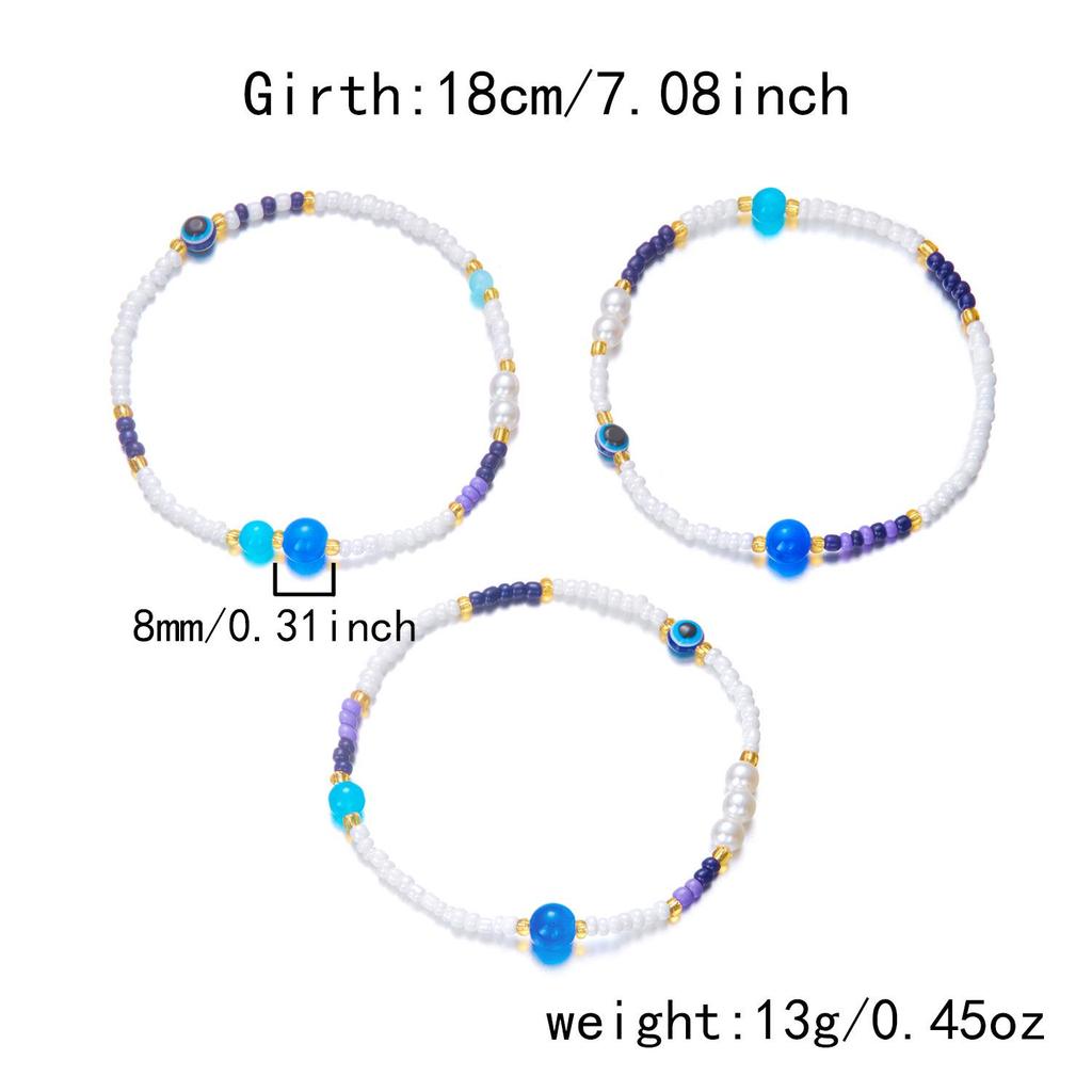 Summer Beach Seed Bead & Evil Eye Wrap Anklet with Starfish Pendant