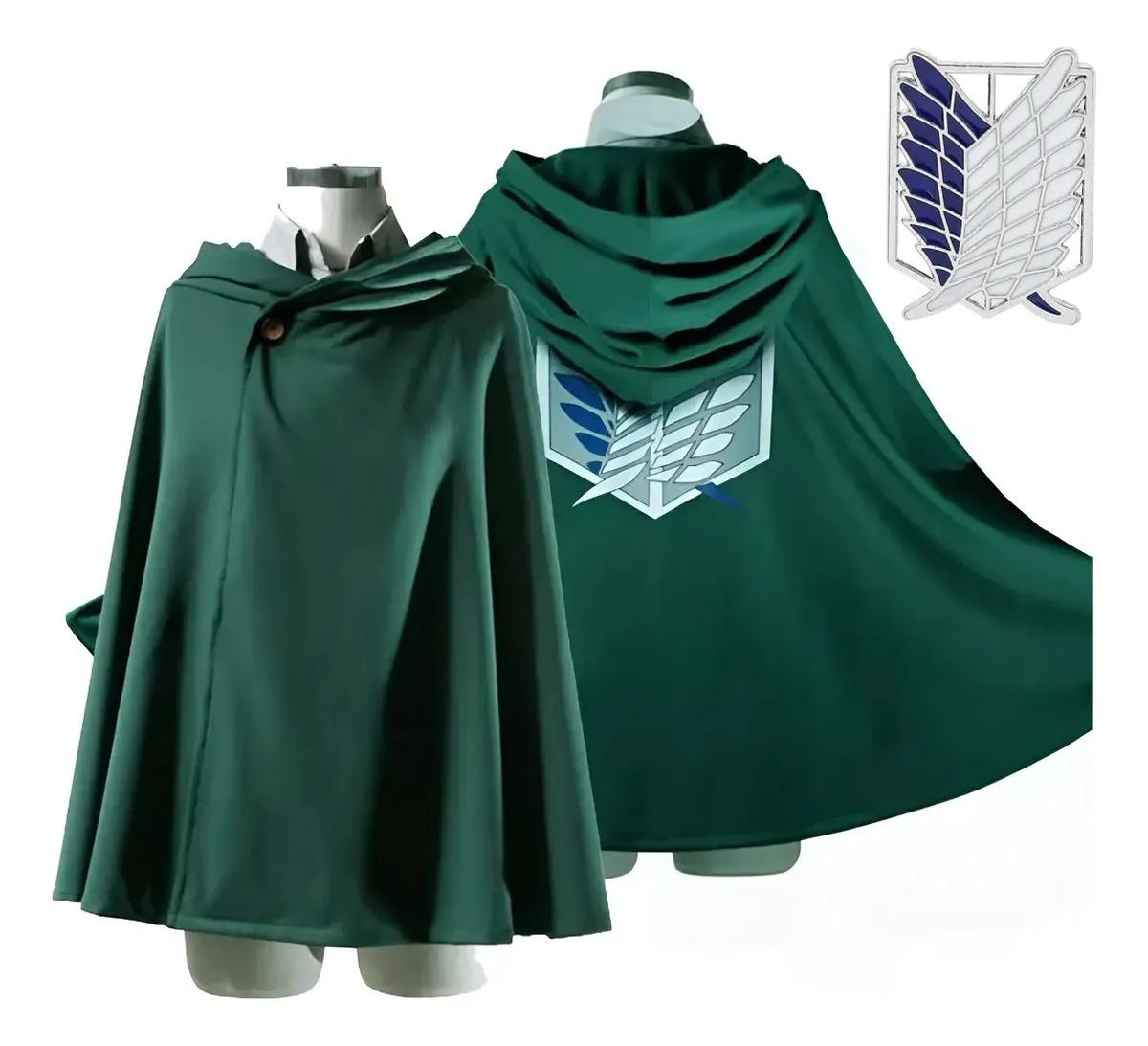 Anime Mantel Shingeki No Kyojin Scouting Legioen Cosplay Kostuum Groene Kaap Herenkleding Dames Halloween Kerst S(height150-160cm&Attack on Titan blue
