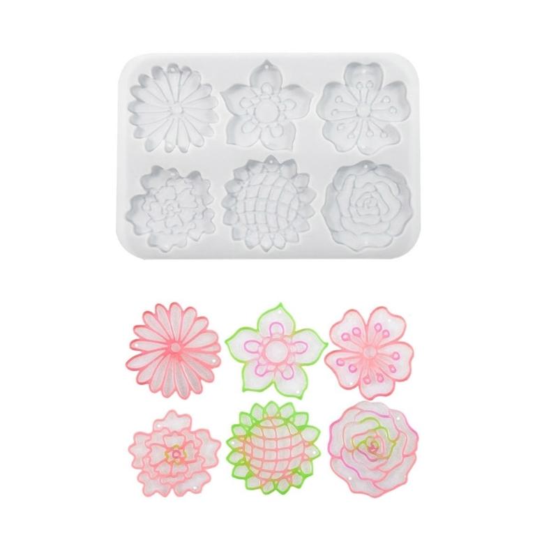 

Силиконовая форма в форме цветка, кулон для сережек, форма для эпоксидной смолы, ювелирные изделия, форма для цветов, брелок, инструмент для изготовления кулонов