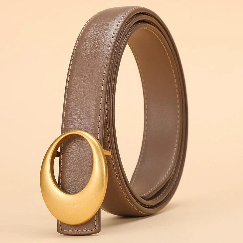 Fashionable Women's Belt; Cowhide Leather Belt for Women; Versatile Decoration with a High-End Feel; Trendy -