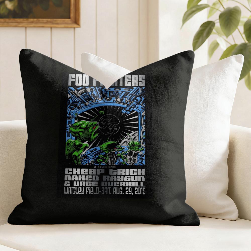 FFoo FFighters Band Cushion Cover Eco Linen Pillow Case DoubleSided Print Breathable Durable Zipper Home Decor Gift