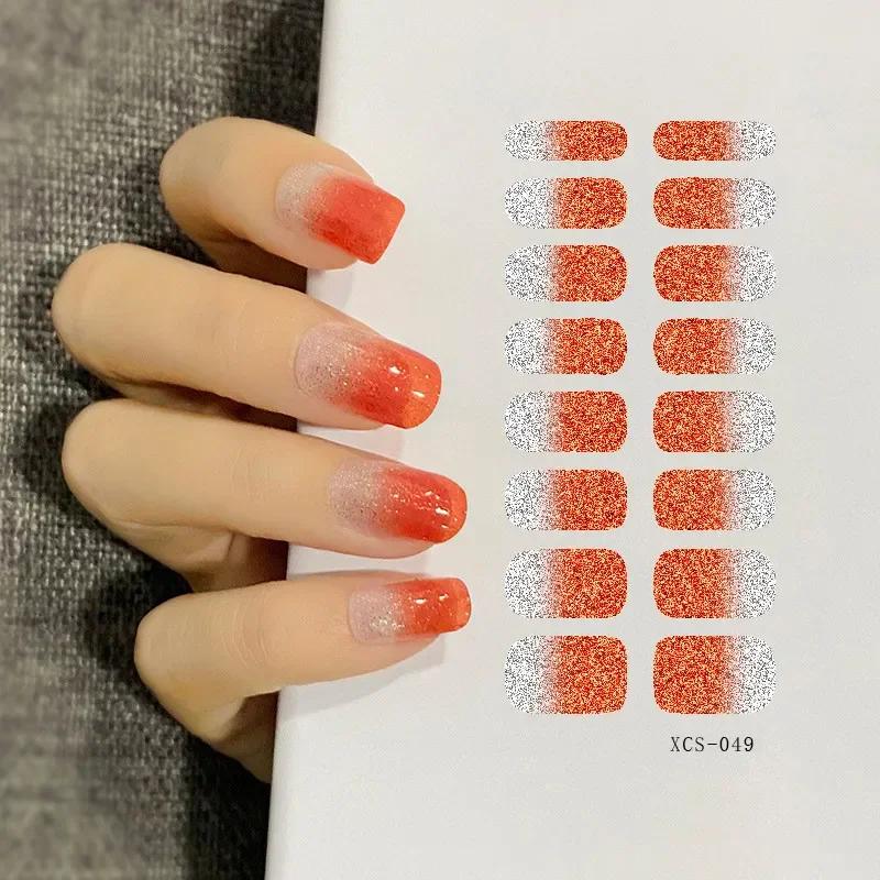 53 Colors Nail Polish Stickers Pure Strips Waterproof Adhesive Nail Full Sticker Environmental Protection DIY Nai Stickers