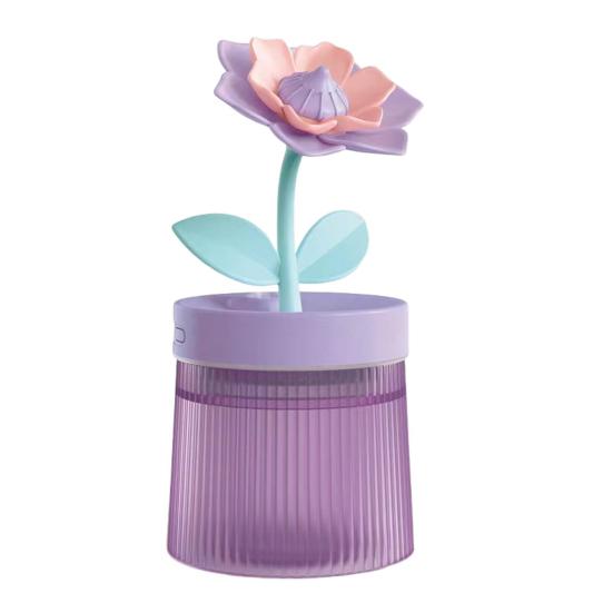 Luftbefeuchter mit großer Kapazität USB Blumenform Doppelspray Geräuscharm Automatische Abschaltung Luftbefeuchter Ätherisches Öl Diffusor mit Licht