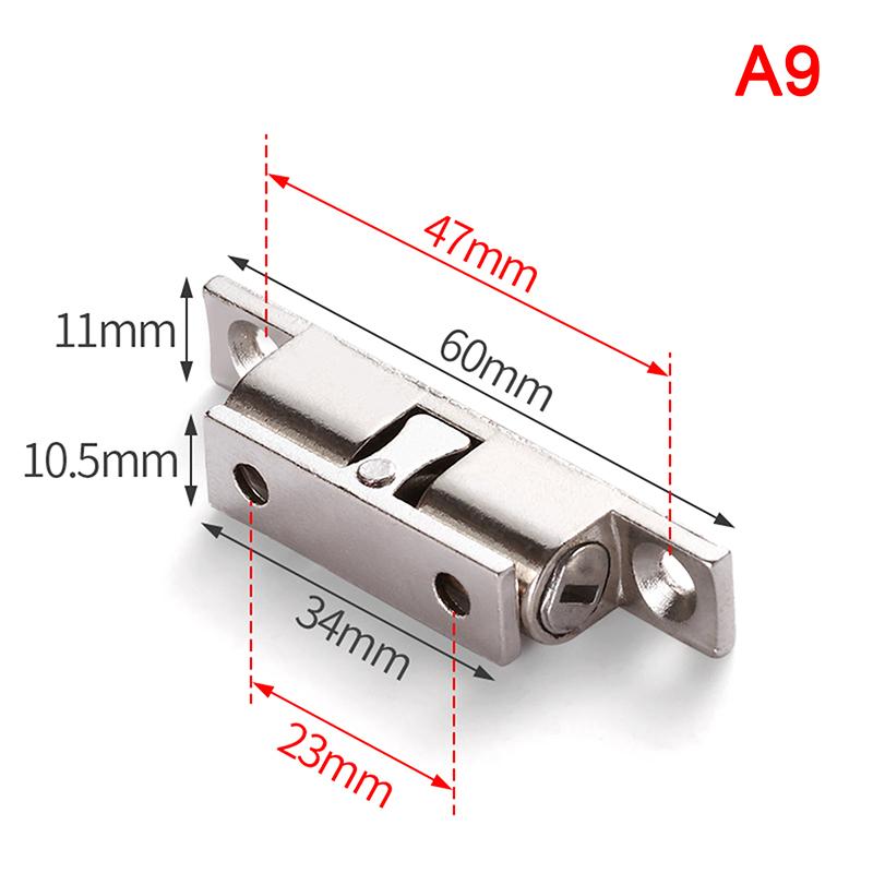 1Pc Brass Touch Beads Lock Door Spring Clip Cabinet Door Catches Silver Double Ball Catch Cabinet Door Latch 42/50/60/70Mm