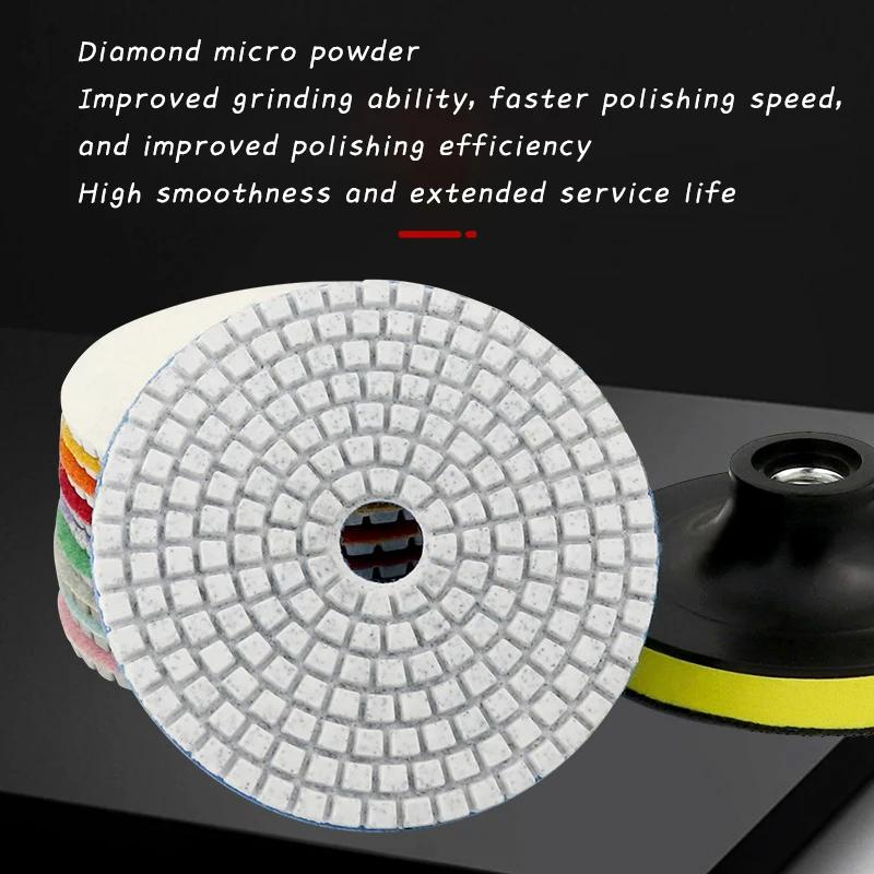 10Pcs 4inch Marble Water Stone Diamond Soft Jade Polishing Pad Flip Over Pad 50-3000 Grit Sandpaper for Grinding Disc Power Tool