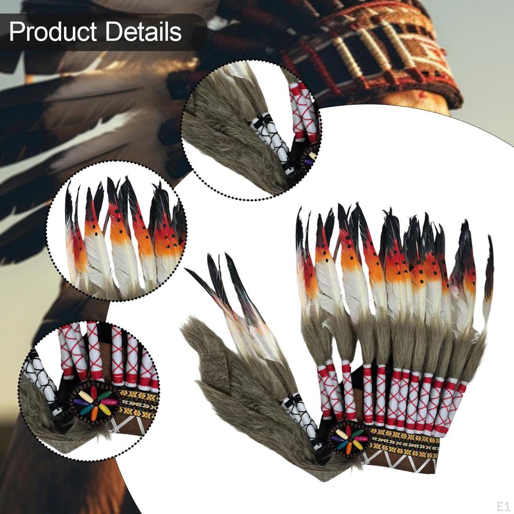 Artificial Feather Indian Headdress Decoration Hat for Dance Show