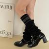 30% Wool Leg Warmers Women Warm Knitted Foot Cover Knee Socks Jk Lolita Girls Long Socks Stockings Leg Warmers Autumn And Winter