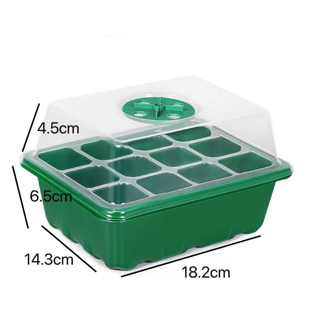 Thickened Seedling Tray with Transparent Lid & Rotating Switch - 6/12 Holes for Heat & Moisture Retention