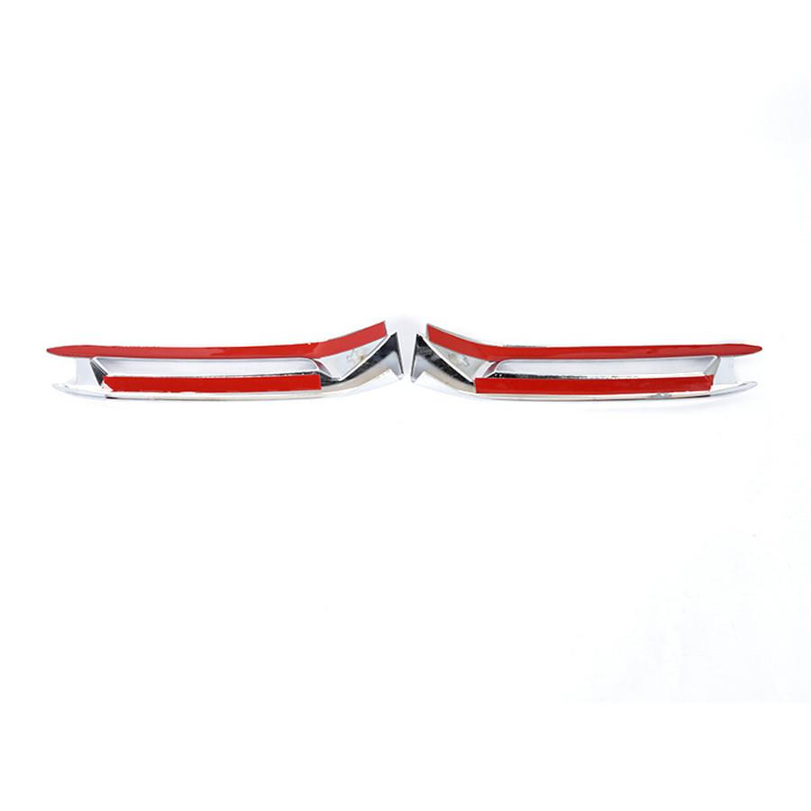 2Pcs Red ABS Front Bumper Fog Lamp Light Cover Trim For Honda Accord 2018-2020